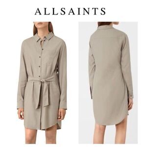 All Saints Grey Jules Shirt Dress